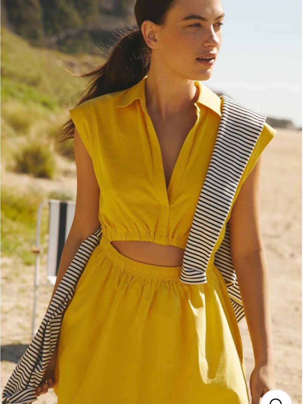 By Anthropologie Short-Sleeve Cutout Mini Dress